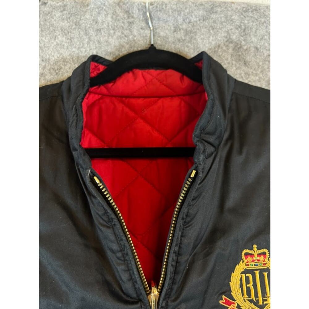 VTG Y2K Lauren Ralph Lauren Puffer Vest Women L Crest Logo Reversible Equestrian - Picture 5 of 7